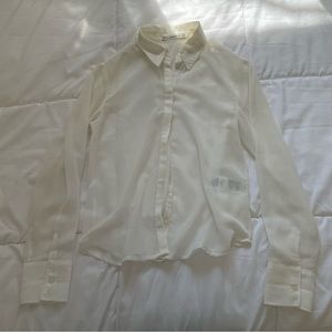 Abercrombie White Sheer Button Up